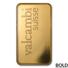 1 oz Valcambi Gold Bar (Lot of 5) .9999 Fine Gold in Assay