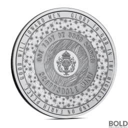 1 oz Dog Dashing Through the Snow Silver Round (Color)