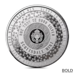 1 oz Dog Dashing Through the Snow Silver Round (Color)