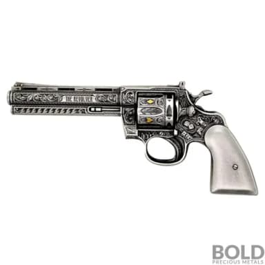 2023 Chad 2 oz Silver Revolver Gun Shaped Coin