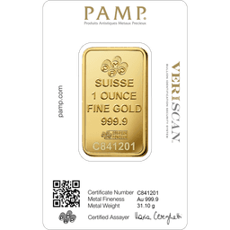 1 oz PAMP Suisse Lady Fortuna Gold Bar (Lot of 10)
