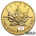 1 oz Canadian Gold Maple Leaf Tube (Random Year, 10 Coins)