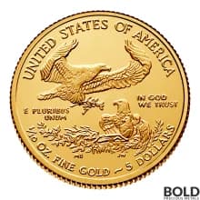 1/10 oz American Eagle Gold Coin (Tube of 50, BU, Random)