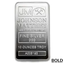 10 oz Johnson Matthey Silver Bar (Lot of 5)