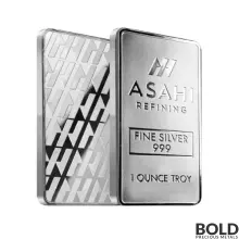 1 oz Asahi Silver Bar 999 Fine - Box of 500 Bars