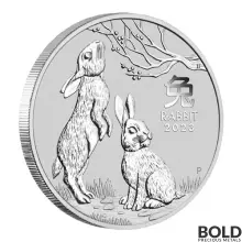 2023 1/2 oz Perth Lunar Year of the Rabbit Silver Coin BU - Box of 100