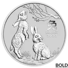2023 1/2 oz Perth Lunar Year of the Rabbit Silver Coin BU - Box of 100