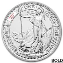 1 oz British Silver Britannia Coin (BU, Random Year, Lot of 10)