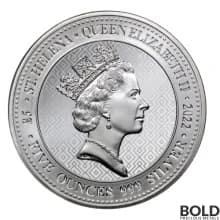 Lot of 5 - 2022 St Helena Queen's Virtues: Victory 5 oz Silver BU