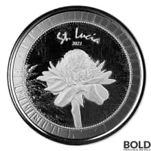 2021 EC8 St. Lucia Ginger Flower 1 oz Silver BU