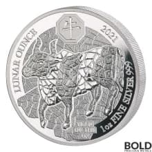 2021 Rwanda Lunar Year of the Ox 1 oz Silver Proof
