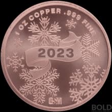 Copper 1 oz Merry Christmas Santa Round