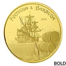 2018 Antigua & Barbuda: Barbuda Rum Runner 1 oz Gold BU