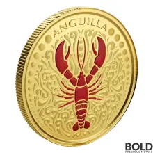 2018 EC8 Anguilla Lobster 1 oz Gold Proof (Colored)