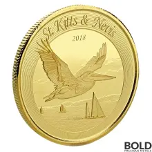 2018 EC8 St Kitts & Nevis Brown Pelican 1 oz Gold BU