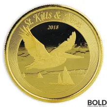 2018 EC8 St Kitts & Nevis Brown Pelican 1 oz Gold BU