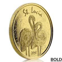 2018 EC8 St. Lucia Flamingo 1 oz Gold BU