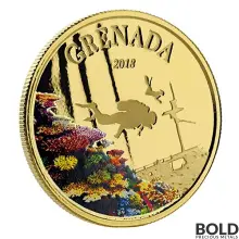 2018 EC8 Grenada: Spice Isle of the Caribbean 1 oz Gold Proof (Colored)