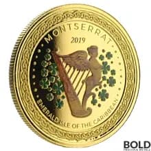 2019 Gold 1 oz Montserrat Emerald Isle Coin Proof (Colored)
