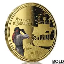 2019 Antigua & Barbuda: Barbuda Rum Runner 1 oz Gold Proof (Colored)