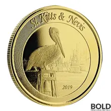 2019 EC8 St Kitts & Nevis Brown Pelican 1 oz Gold BU