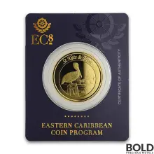 2019 EC8 St Kitts & Nevis Brown Pelican 1 oz Gold BU