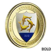 2020 EC8 Anguilla Coat of Arms 1 oz Gold Proof (Colored)