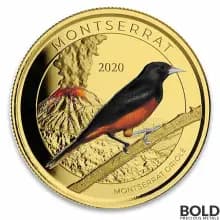 2020 Gold Montserrat Oriole 1 oz Colored Proof