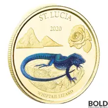 2020 EC8 St. Lucia Whiptail Lizard 1 oz Gold Proof (Colored)
