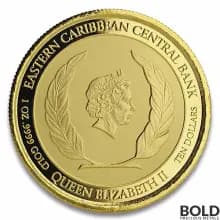 2020 EC8 St. Lucia Whiptail Lizard 1 oz Gold Proof (Colored)