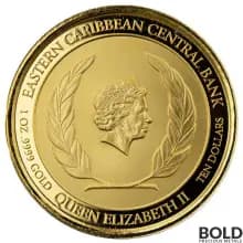 2021 Gold 1 oz Montserrat Angelfish Coin BU