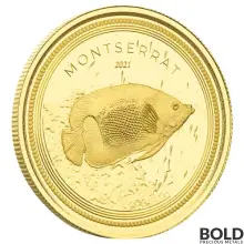 2021 Gold 1 oz Montserrat Angelfish Coin BU