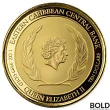 2021 Gold 1 oz St Kitts & Nevis Shipwreck Coin BU