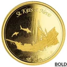 2021 Gold 1 oz St Kitts & Nevis Shipwreck Coin BU