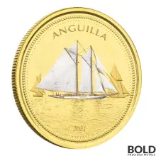 2021 EC8 Anguilla: Sailboat 1 oz Gold Proof (Colored)