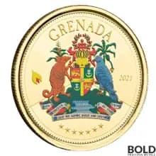 2021 EC8 Grenada: Coat of Arms 1 oz Gold Proof (Colored)