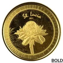 2021 Gold EC8 St. Lucia Ginger Flower 1 oz BU