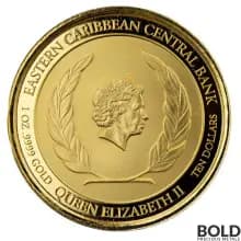2021 EC8 St. Lucia Ginger Flower 1 oz Gold Proof (Colored)