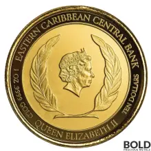 2022 Gold 1 oz Antigua & Barbuda Coat of Arms Coin Proof (Colored)