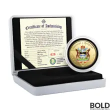 2022 Gold 1 oz Antigua & Barbuda Coat of Arms Coin Proof (Colored)