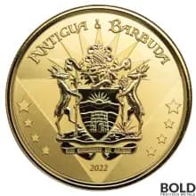 2022 Gold 1 oz Antigua & Barbuda Coat of Arms Coin BU
