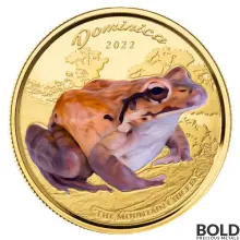2022 Gold 1 oz EC8 Dominica Mountain Chicken Coin Proof (Colored)