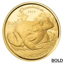 2022 Gold 1 oz EC8 Dominica Mountain Chicken Coin BU
