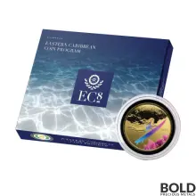 2022 Gold 1 oz St Kitts & Nevis Underwater Surfer Coin Proof (Colored)