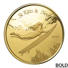 2022 Silver 1 oz St Kitts & Nevis Underwater Surfer Coin BU