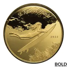 2022 Silver 1 oz St Kitts & Nevis Underwater Surfer Coin BU