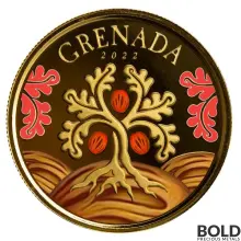 2022 EC8 Grenada: Nutmeg Tree 1 oz Gold Proof (Colored)