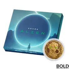 2022 Gold Ghana Alien 1 oz Gold Colored