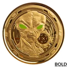2022 Gold Ghana Alien 1 oz Gold Colored