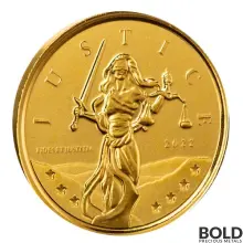 2022 Gibraltar Lady Justice Gold 1/10 oz BU